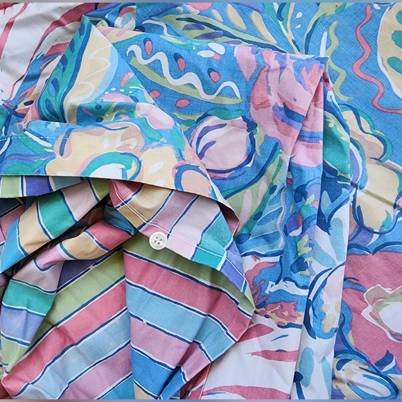 Vintage Collier Campbell Floral Pastel Queen Duvet Cover W/Shabby Chic Shams - Picture 6 of 14